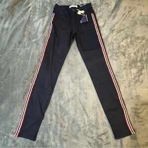 Zara Black Skinny Jeans with Red and White Stripes

#1379